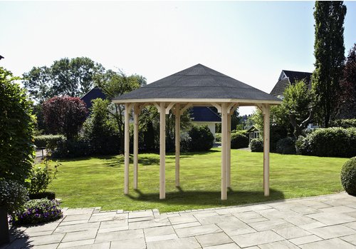 WOLFF Holzpavillon »Kreta 8«, achteckig, achteckig, BxT: 327 x 327 cm - beige