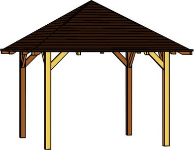 SKANHOLZ Pavillon »Cannes 2«, Zeltdach, viereckig, BxHxT: 439 x 329 x 439 cm - beige