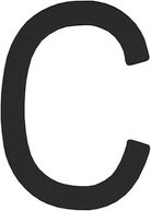 Intersteel Hausbuchstabe, Buchstabe C, mattschwarz, Stahl