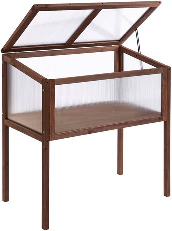 Thumbnail - Outsunny Hochbeet, BxHxL: 50 x 93 x 90 cm, tannenHolz/polycarbonat_pc - braun