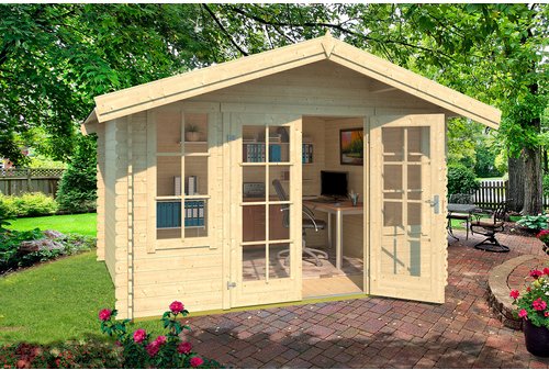 LASITA MAJA Gartenhaus »Robin«, BxHxT: 381,3 x 245,1 x 358 cm (Außenmaße inkl. Dachüberstand), Holz - beige