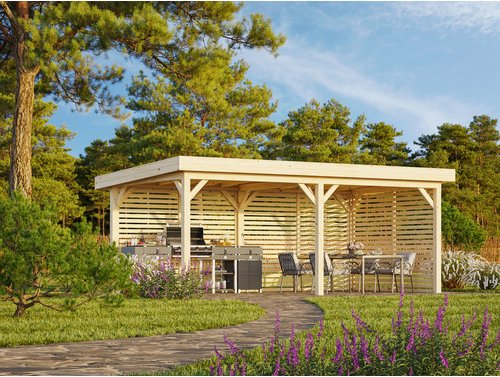 Thumbnail - PALMAKO Pavillon »Lenna Set 309«, BxHxT: 588 x 245 x 300 cm, transparent tauchgrundiert - braun