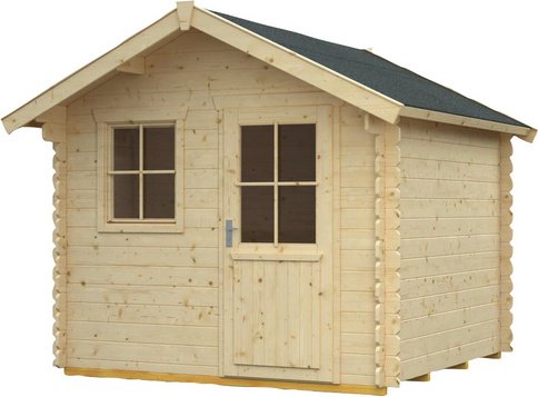 SKANHOLZ Gartenhaus »Porto«, Holz, BxHxT: 280 x 256 x 300 cm (Außenmaße inkl. Dachüberstand) - beige