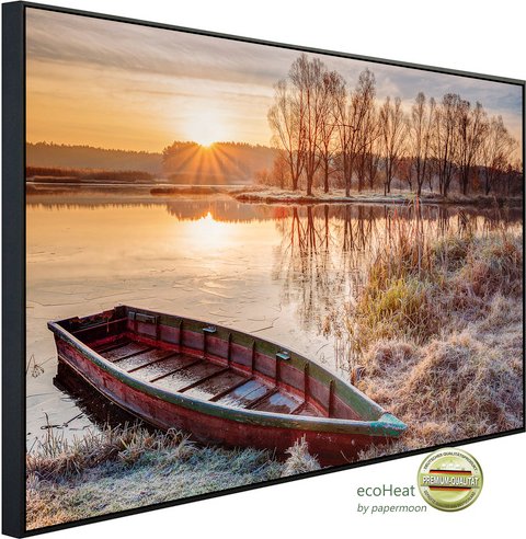 papermoon Infrarotheizung »EcoHeat - Boot in Winterlandschaft«, Matt-Effekt - bunt