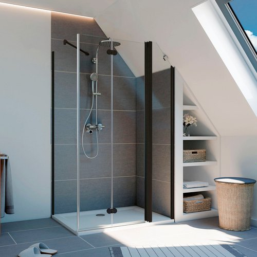 BREUER Duschkabine »Elana Komfort«, Höhe: 200 cm, schwarz, Scheibenstärke: 6 mm