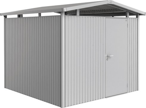 BIOHORT Gerätehaus »Panorama«, Stahl, BxHxT: 257 x 227 x 257 cm (Außenmaße inkl. Dachüberstand) - silberfarben