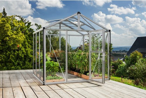 Thumbnail - VITAVIA Gewächshaus »Zeus«, 6,2533 m², Aluminium, winterfest - silberfarben