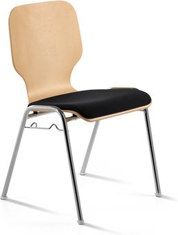 Mayer Sitzmöbel Stapelstuhl »211604«, BxL: 53 x 50 cm, Stahl/Stoff/Holz - schwarz