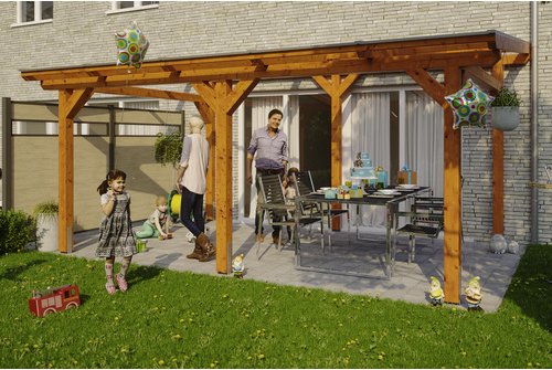 SKANHOLZ Terrassenüberdachung »Siena«, Breite: 541 cm, Dach: Polycarbonat (PC), eiche hell - braun