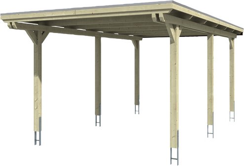 SKANHOLZ Carport »Emsland«, BxT: 354 x 604 cm, Firsthöhe: 238 cm, unbehandelt - beige