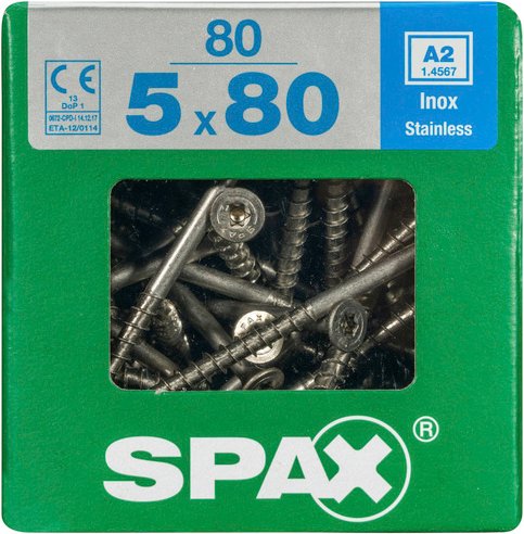 Thumbnail - SPAX Edelstahlschraube, T-STAR plus, 80 Stk., 5 x 80 mm - silberfarben