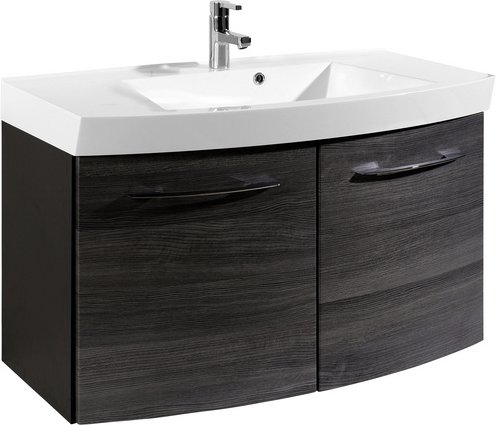 HELD MÖBEL Badmöbel »Florida«, Breite: 100 cm, gebogen - grau