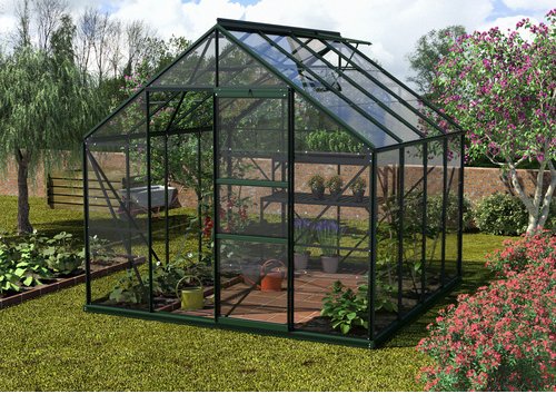 VITAVIA Gewächshaus »Merkur«, 6,7 m², Aluminium/ESG Glas, winterfest - gruen
