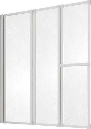 SCHULTE Badewannentrennwand »Komfort«, BxH: 126,8 x 140 cm, Kunstglas - silberfarben