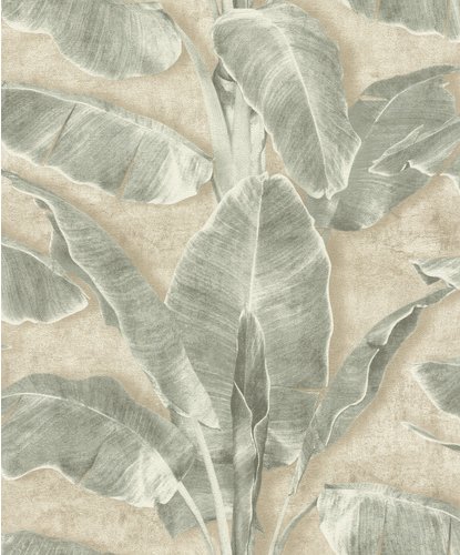 Rasch Selbstklebende Vliestapete »Cuba«, 6,00x0,53m Blätter tropisch hellgrün - beige