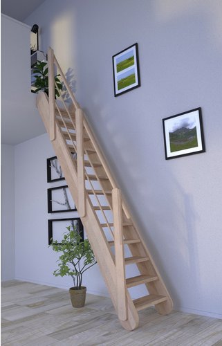 STARWOOD Raumspartreppe »Samos«, Buchenholz, 12 Stufen, max. Geschosshöhe 285 cm - braun