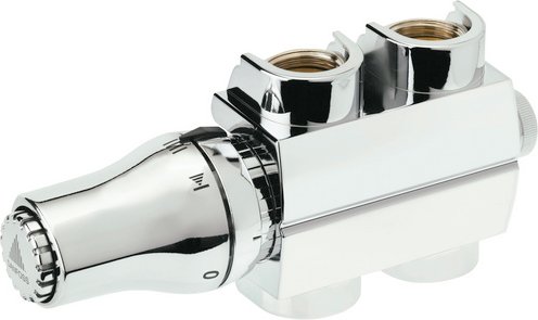 Danfoss Anschlussgarnitur, BxHxL: 70 x 100 x 150 mm, weiß - silberfarben