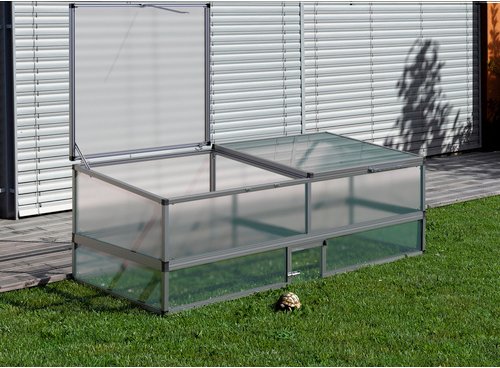 KGT Kleintiergehege »Frühbeet 210«, BxLxH: 205 x 91 x 26 cm, Aluminium - silberfarben