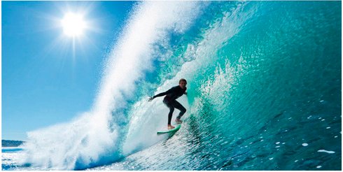 mySPOTTI Badrückwand »Surfing USA«, BxH:90 cm x 45 cm, blau