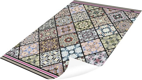 mySPOTTI Vinyl Teppich »Aylin«, BxL:65 cm x 85 cm, rot|beige|blau