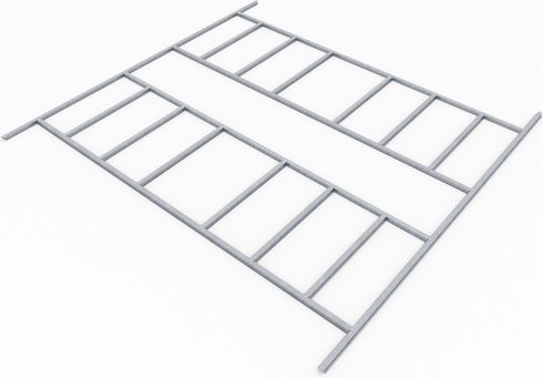 Thumbnail - PERGART Fundament »Dresden II«, Stahl, BxL: 291 x - silberfarben