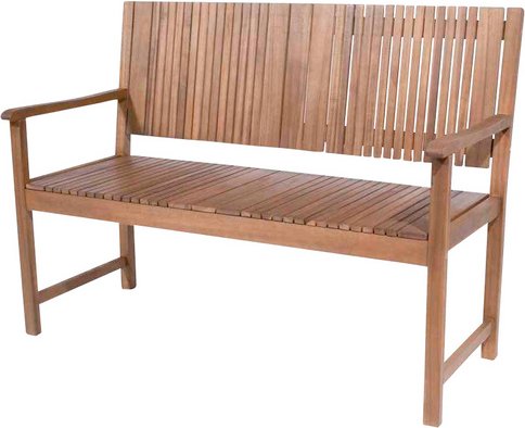 GARDAMO Bank, Holz, 2-Sitzer, BxHxT: 121,5 x 90 x 59 cm - beige