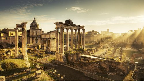 KOMAR Vliestapete »Forum Romanum«, Breite 500 cm, seidenmatt - bunt
