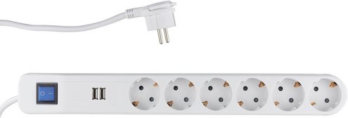 REV-Ritter Steckdosenleiste, weiß, 230 V, Kabellänge: 1,4 m - weiss