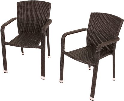 GARDEN PLEASURE Stapelstuhl »GETAFE«, BxH: 57 x 82 cm, Aluminium/Kunststoffgeflecht - braun