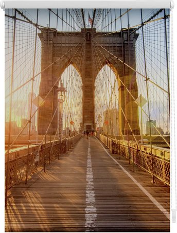 Thumbnail - Lichtblick Rollo, Klemmfix, 90x150 cm, Brooklyn Bridge, orange
