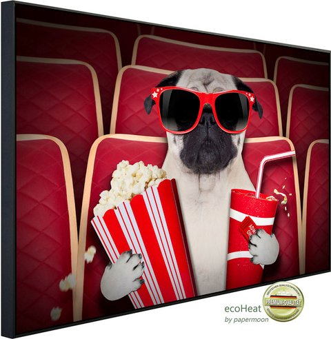Thumbnail - papermoon Infrarotheizung »EcoHeat - Hund im Kino«, Matt-Effekt - bunt