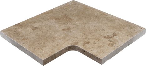 WOHNRAUSCH Beckenrandsteine »Sunniva«, LxBxH: 61 x 61 x 3 cm, Travertin, braun/orange, 1 Eckstück, gefast - gelb