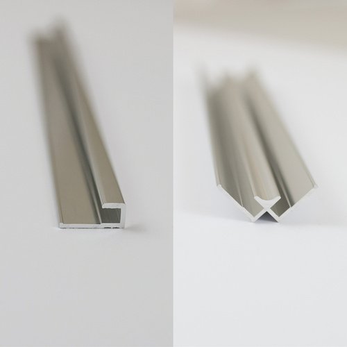 BREUER Profil »Q72«, 1 L 2100 alu chromeffekt, 2x Abschluss gerade 1x Ecke innen - silberfarben