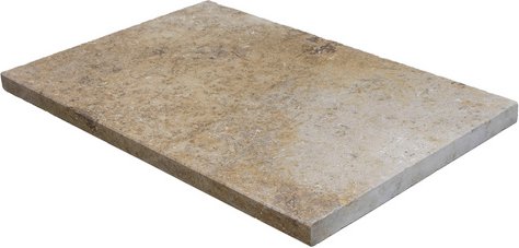 WOHNRAUSCH Beckenrandsteine »Sunniva«, LxBxH: 61 x 40,6 x 3 cm, Travertin, braun/orange, gefast - gelb