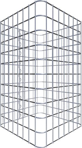 Gabiona Gabionensäule, silbergrau, Maschenweite 5 cm x 5 cm - silberfarben