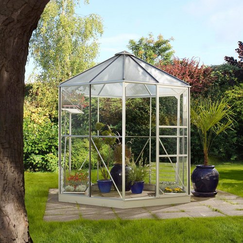 VITAVIA Gewächshaus »Juno«, 4,5 m², Kunststoff/Aluminium/ESG Glas, winterfest - silberfarben