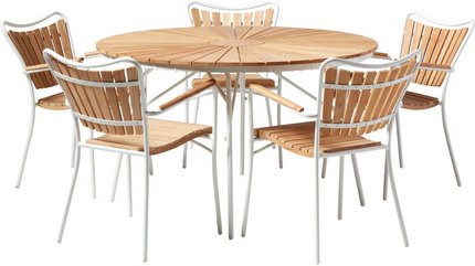 Cinas Gartenmöbelset »Ellen«, 5 Sitzplätze, Teakholz, 6-teilig - schwarz | braun