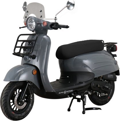 ALPHA MOTORS Motorroller »Adria«, 50 ccm, 45 km/h, EURO 5, grau, inkl. Windschild