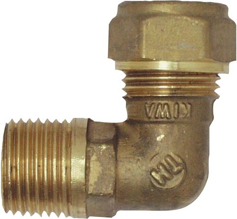 WELLWATER Winkelverschraubung, Messing, Innengewinde: 1/2" - goldfarben