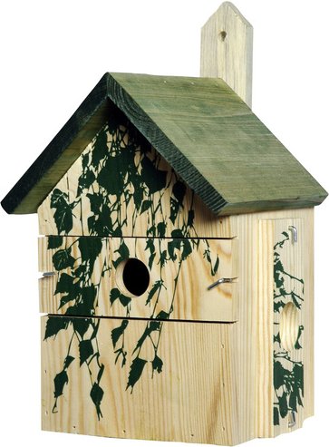 DOBAR Nistkasten, für Wildvögel, Kiefernholz, natur/grün - gruen