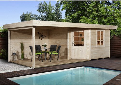 Thumbnail - WEKA Gartenhaus »213 Plus Gr.2 B«, Holz, BxT: 645 x 298 cm (Außenmaße inkl. Dachüberstand) - beige