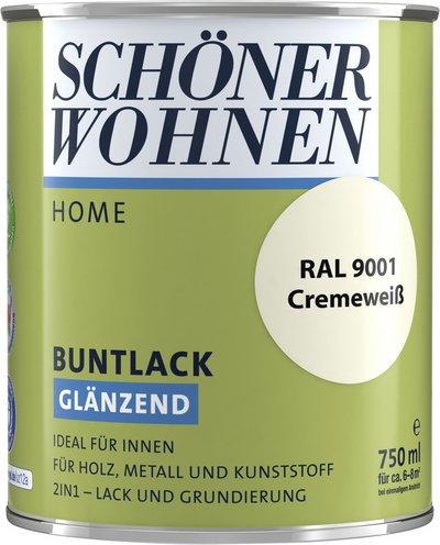 SCHÖNER WOHNEN FARBE Buntlack, cremeweiß , glänzend - weiss