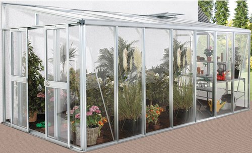 VITAVIA Gewächshaus »Helena«, 11,8 m², Aluminium/Glas, winterfest - silberfarben