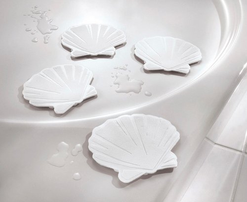 KLEINE WOLKE Anti-Rutschsticker, BxL: 13 x 11 cm, muschelförmig - weiss