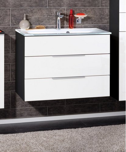 FACKELMANN Waschplatz-Set »KARA«, 80cm Chess 2Schub - weiss