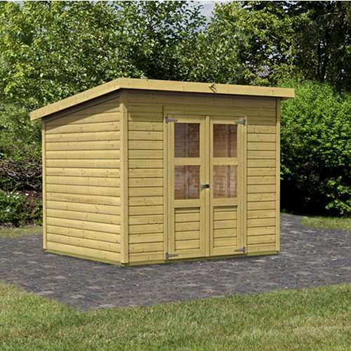 Thumbnail - KARIBU Gartenhaus »Merseburg«, Holz, BxHxT: 265 x 219 x 236 cm (Außenmaße inkl. Dachüberstand) - beige