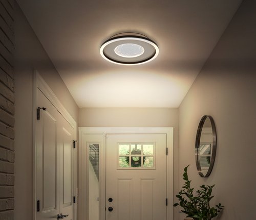 GLOBO LIGHTING Deckenleuchte »WILEY«, D: 33 cm, 1000lm, Metall, weiß matt, grau, inkl. Leuchtmittel