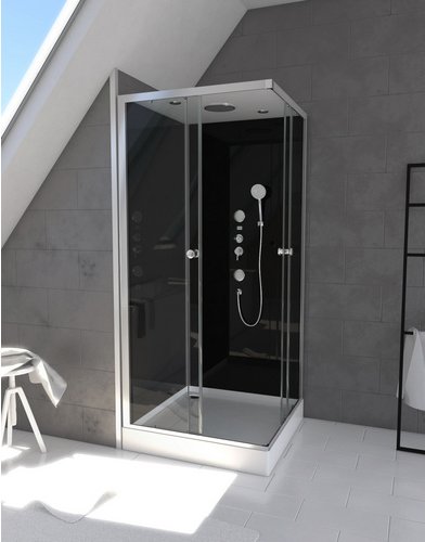 Marwell Komplettdusche »Black Square«, HxT: 210 x 90 cm - schwarz