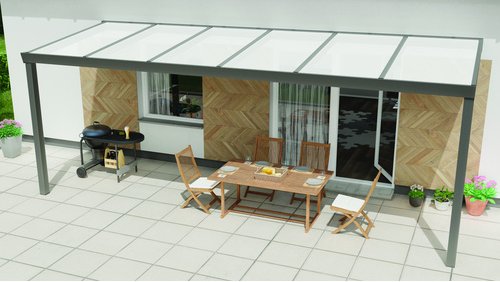 GARDENDREAMS Terrassenüberdachung »Expert«, BxT: 300 x 500 cm, weiß / RAL9016 - weiss