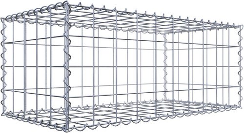 Thumbnail - Gabiona Gabione, silbergrau, Maschenweite 10 cm x 10 cm, Spirale - silberfarben
